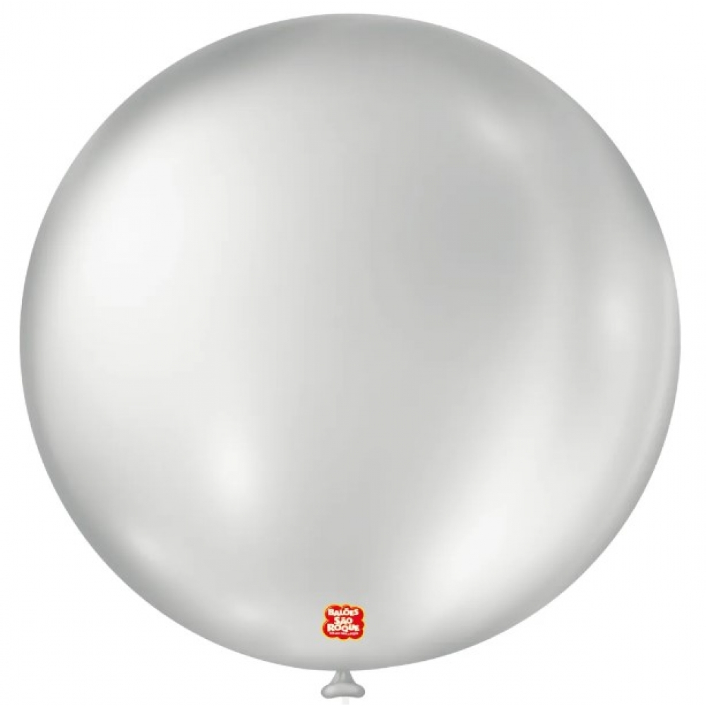 Balão 5 Cintilante Prata c/25 São Roque - Balões