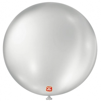 Balão 5 Cintilante Prata c/25 São Roque