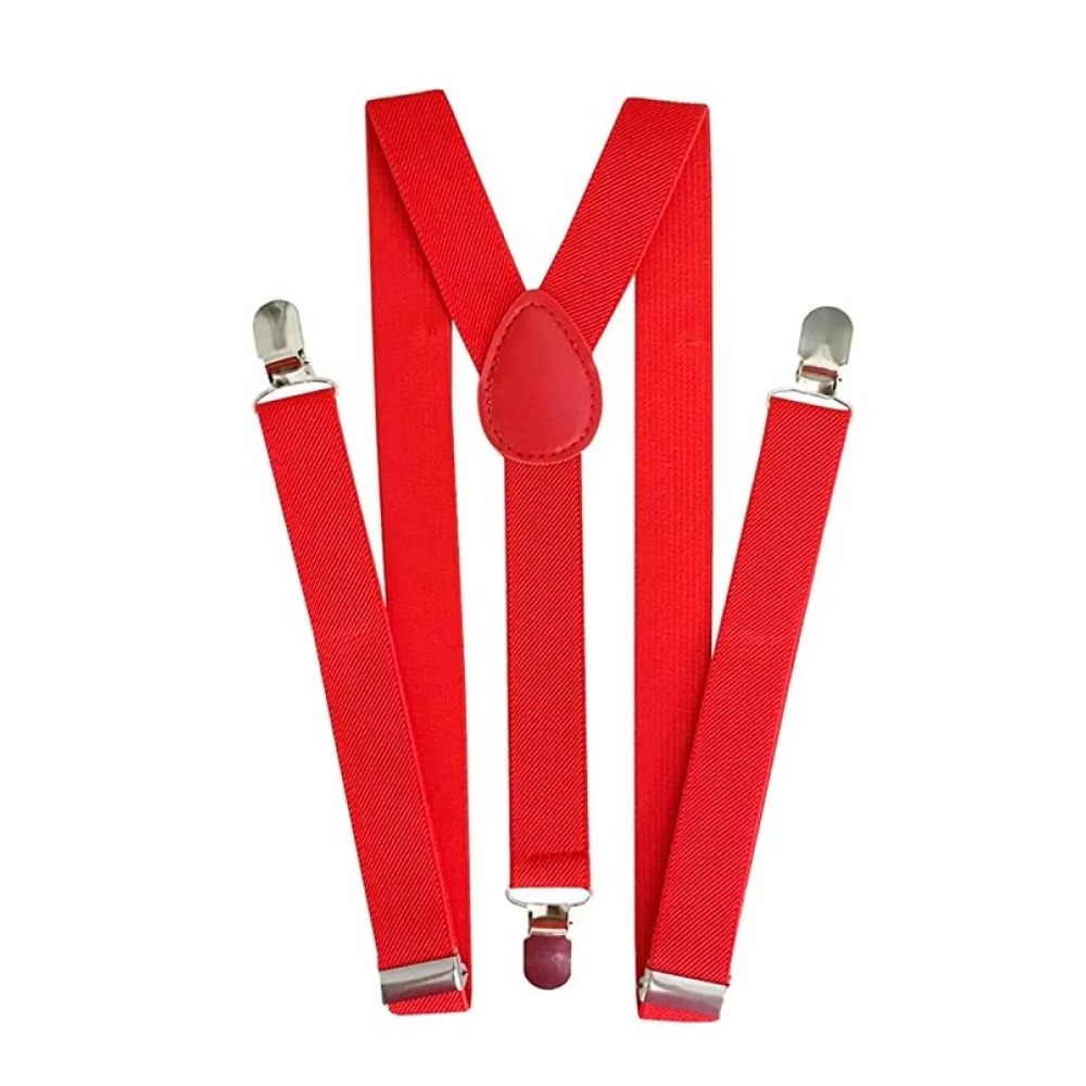 Suspensório Ajustável Adulto Liso Vermelho - Acessórios para fantasia