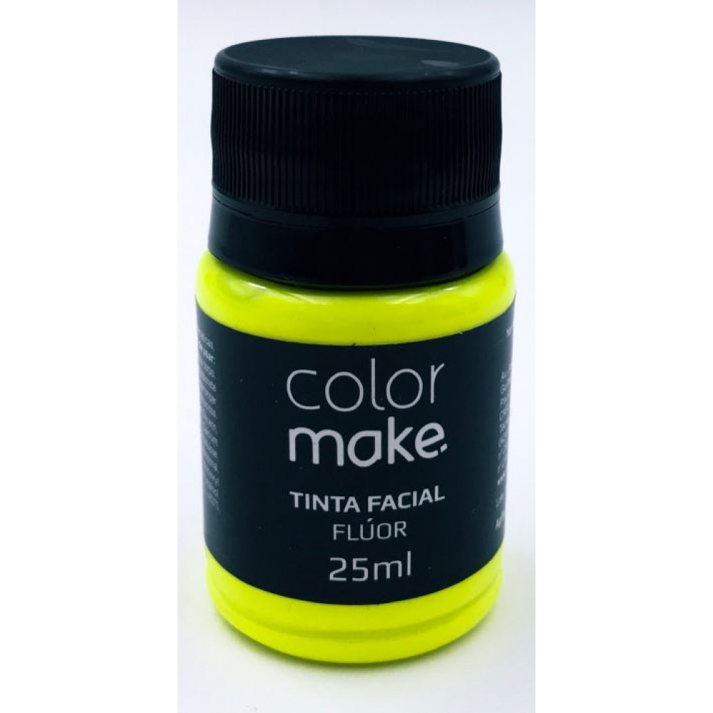 Tinta Facial Líquida 25ml Flúor Amarela Colormake - Pintura Facial