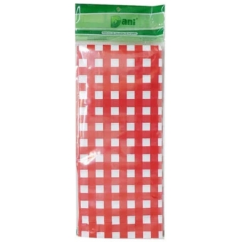 Toalha de Mesa Perolizada 70x70 c/10 Xadrez Vermelha Dani Embalagens
