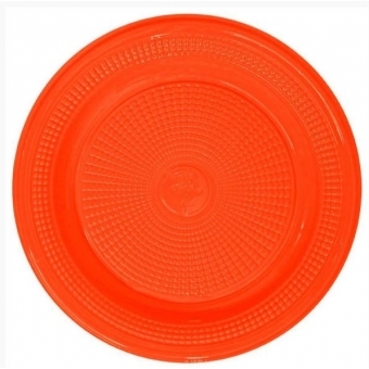 Prato 15cm Biodegradável Crystal Neon Laranja c/10 Trik Trik