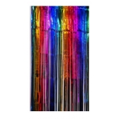 Cortina de Ráfia Metalizada Degrade1m x 2m - Decoração