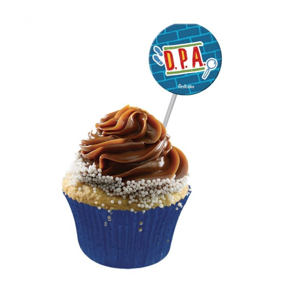 Bandeirinha Para Doces D.P.A Detetives do Prédio Azul c/8 Festcolor - Temas Infantis