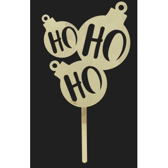 Topo de Bolo Natal Ho Ho Ho Dourado Produfest