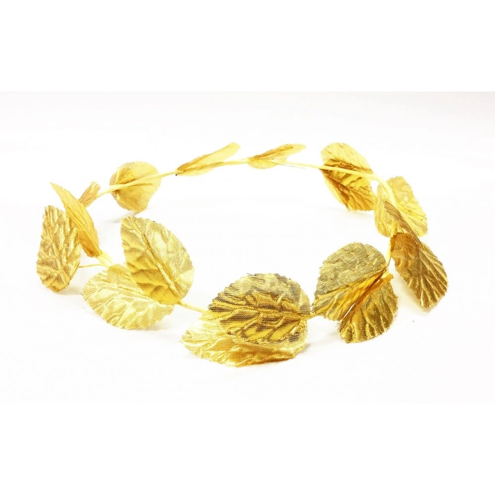 Coroa de Louro Folhas Douradas Deus Grego - Tiaras