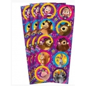 Adesivo Redondo Masha e o Urso Clássica c/30 Regina Festas - Temas Infantis