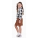 Camisa Feminina Infantil Flanela Xadrez Preta - Fantasias Juninas