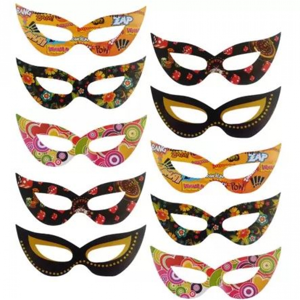 Máscara de Papel Gatinha Sortida c/10 Festa Maluca - Máscaras