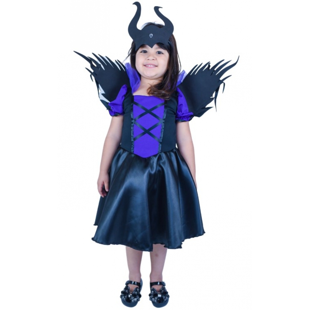 Fantasia Bruxa Malévola Infantil Muvilê - Fantasias Infantis