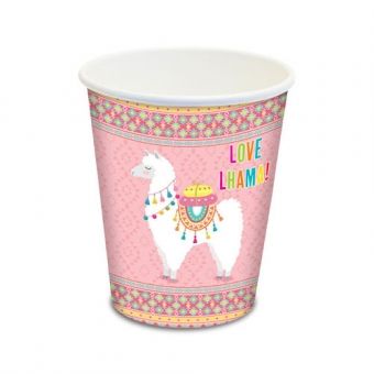 Copo de Papel Love Lhama 180ml c/8 Junco