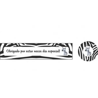 Kit Adesivo Safári - Zebra  c/20 Duster Festas