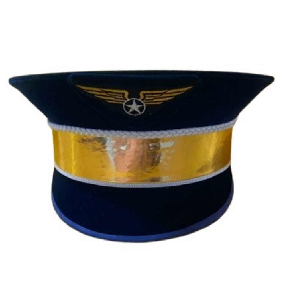 Quepe Aviador Luxo Azul - Acessórios para fantasia