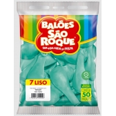 Balão 7 Liso Tiffany c/50 São Roque - Balões