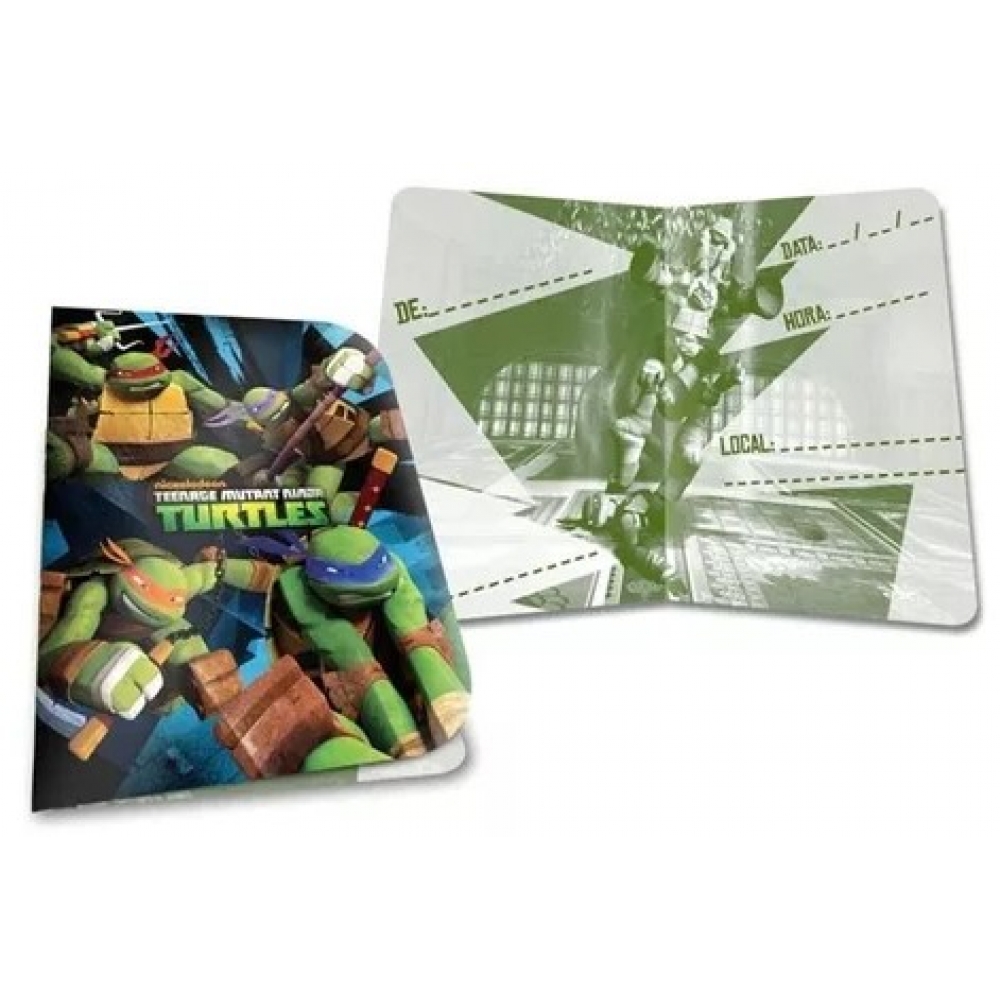 Convite Tartarugas Ninja c/8 Regina Festas - Outlet