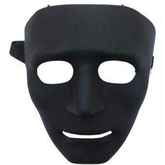 Máscara Plástica Halloween Sem Face Preta