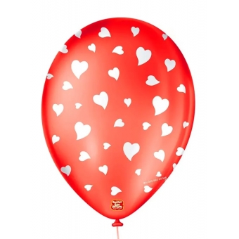 Balão Especial 9 Coração Vermelho c/25 São Roque