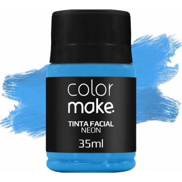 Tinta Facial Líquida 35ml Neon Azul Colormake - Pintura Facial