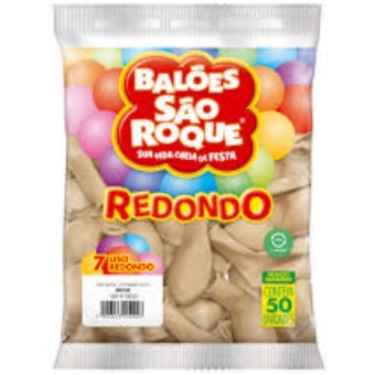 Balão 7 Liso Bege c/50 São Roque