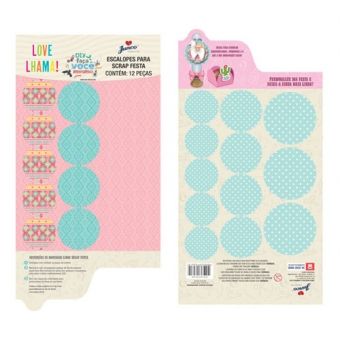 Escalopes Para Scrap Festa Love Lhama c/12 Junco