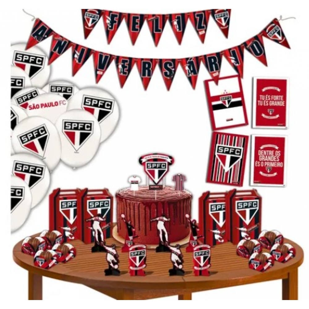 Kit Só Um Bolinho de Aniversário São Paulo Festcolor - Clubes de Futebol