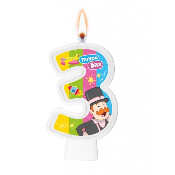 Vela Numeral Mundo Bita Regina Festas - Temas Infantis