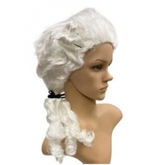 Peruca Sintética Branca Juiz Luiz XV Vitoriana