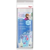 Canudo Plástico Sanfonado Branco Frozen c/30 Regina Festas - Temas Infantis