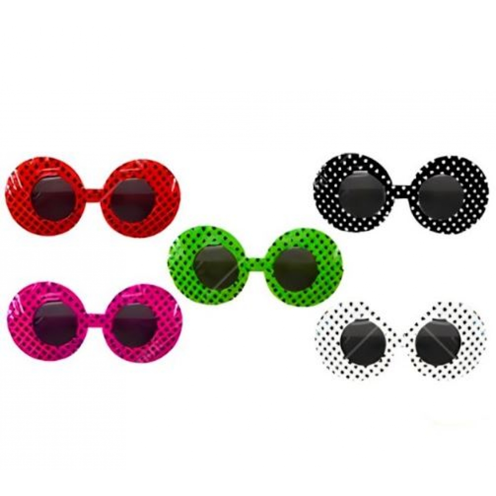 Óculos Fantasia Anos 60 Bolinhas Unidade - Acessórios