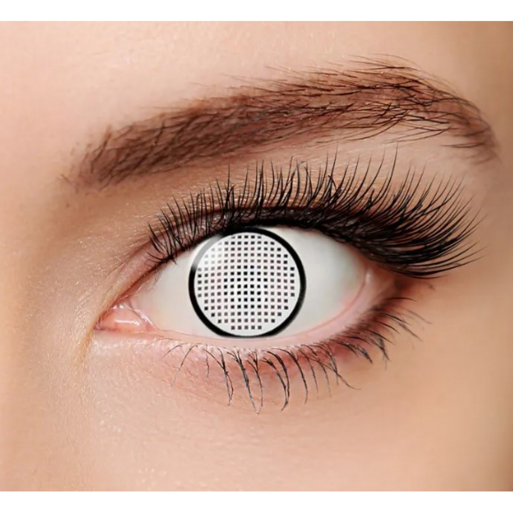 Lente de Contato Crazy Mesh Contorno Branca - Lentes de Contato