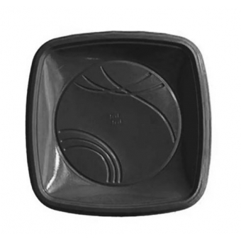 Prato 21cm Biodegradável Quadrado Preto c/10 Trik Trik