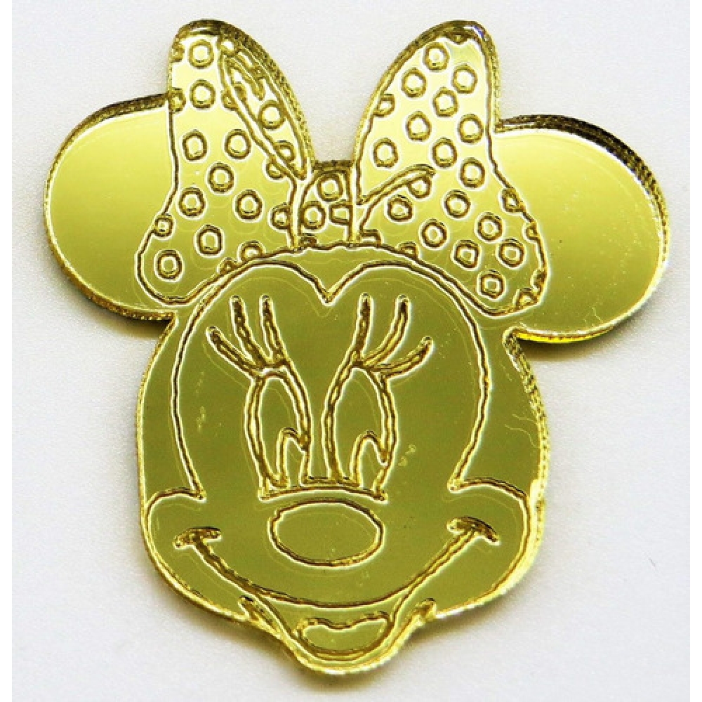 Aplique Acrílico Minnie Mouse c/10 Dourada - Temas Infantis