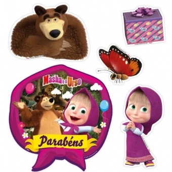 Decoração de Bolo Masha e o Urso Clássica c/5 Regina Festas