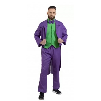 Fantasia Palhaço Roxo Coringa Adulto Florecida