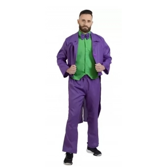 Fantasia Palhaço Roxo Coringa Adulto Florecida