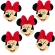 Mini Carinhas E.V.A  Minnie c/6 Piffer - Temas Infantis