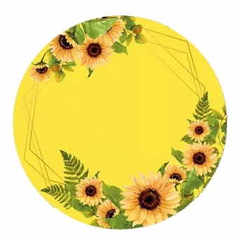 Painel Redondo de Tecido Girassol