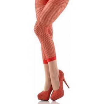 Meia Calça Legging Arrastão Adulto Vermelha