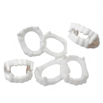 Dentadura de Vampiro Plástica Branca c/25