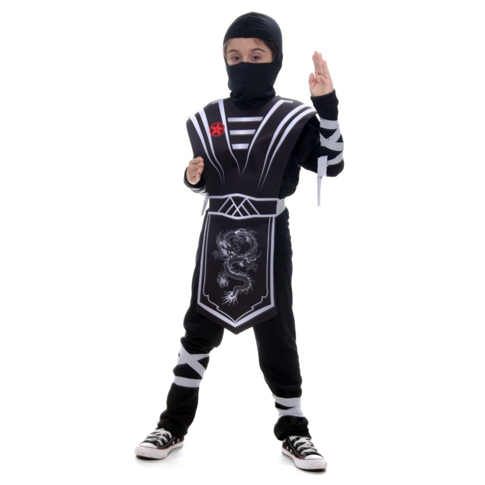 Fantasia Ninja Silver Infantil Sulamericana - Fantasias Infantis