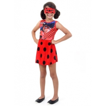 Fantasia Ladybug Vestido Faces Infantil Sulamericana