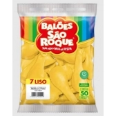 Balão 9 Liso Amarelo Citrino c/50 São Roque - Balões