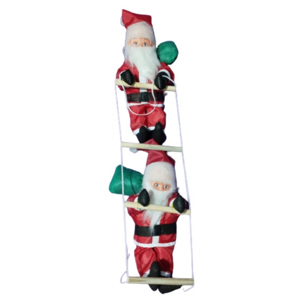 Enfeite Natal Papai Noel Duplo na Escada - Natal