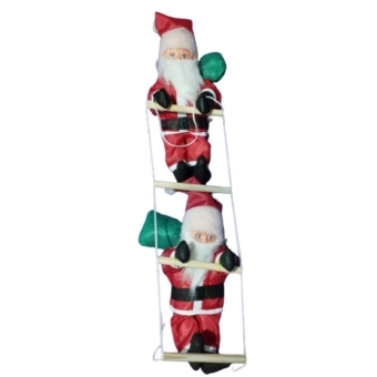 Enfeite Natal Papai Noel Duplo na Escada