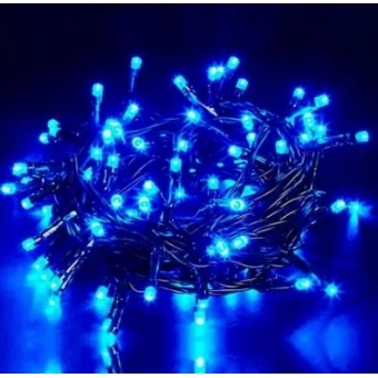 Pisca Pisca 100 Led 10 Metros 110V Azul Fio Verde