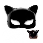 Máscara Mulher Gato Preta Plástico - Máscaras