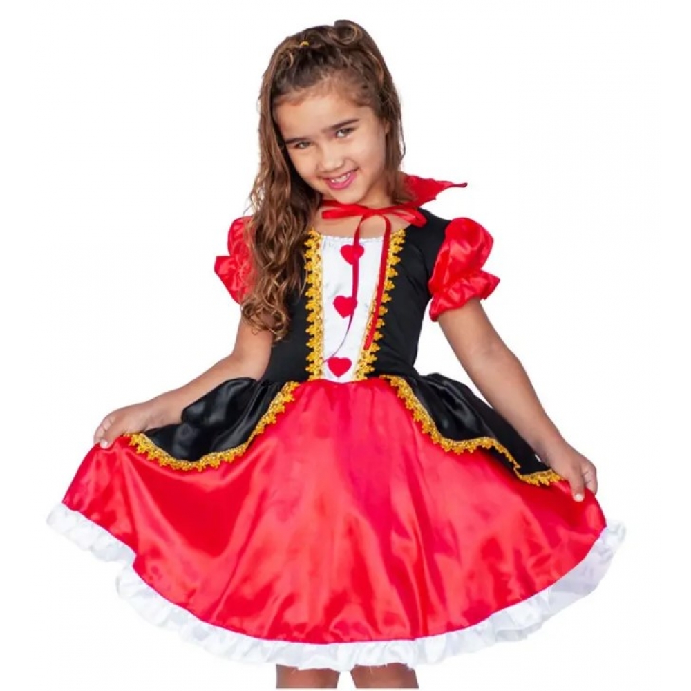 Fantasia Rainha de Copas Infantil Rei Eli Ana - Fantasias Infantis