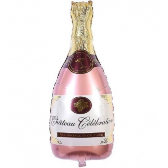 Balão Metalizado Ano Novo Garrafa Champanhe Rosa