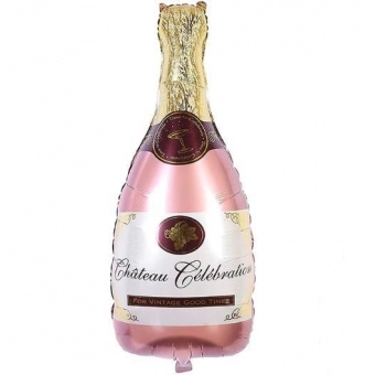 Balão Metalizado Ano Novo Garrafa Champanhe Rosa