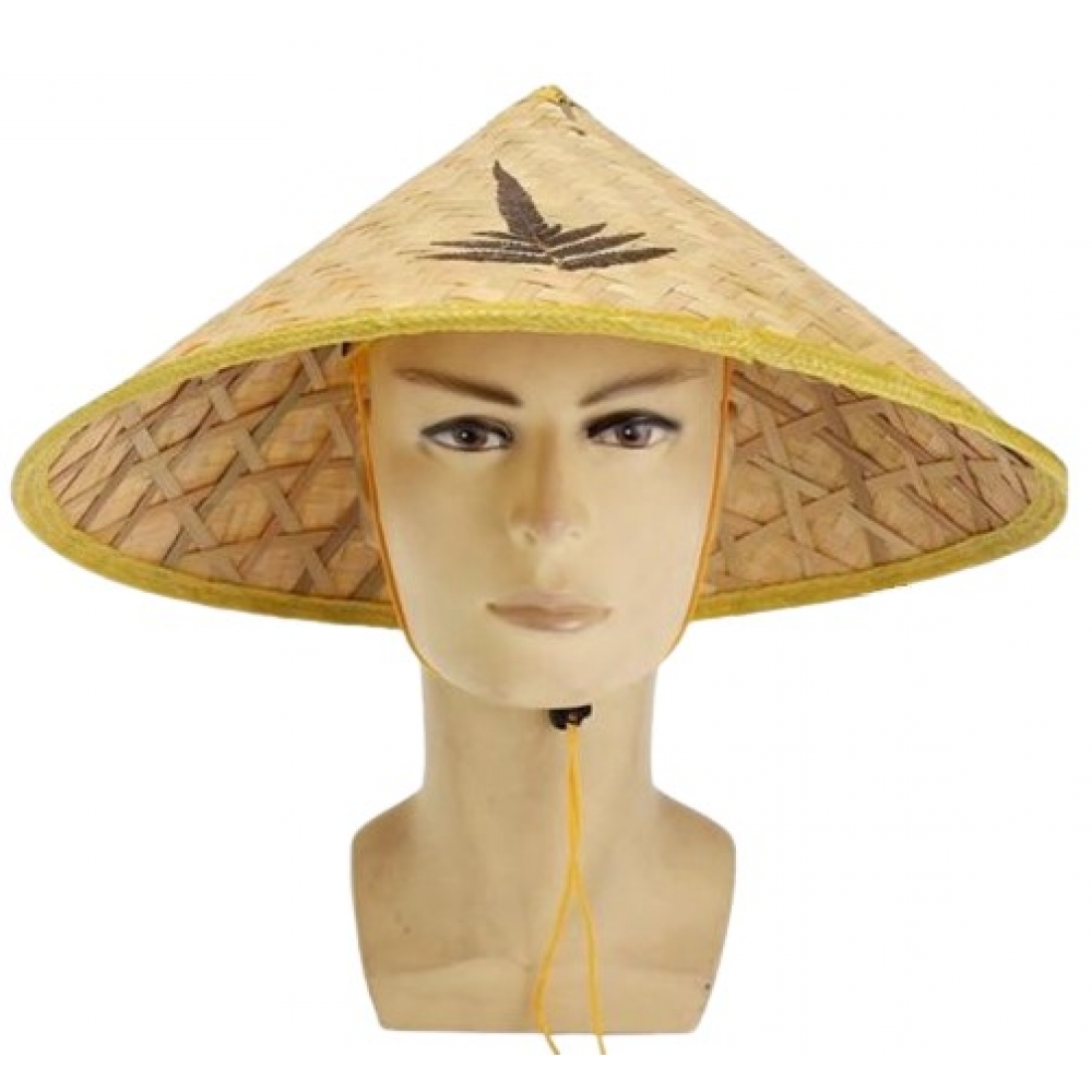 Chapéu Oriental Chinês Bambu Adulto - Acessórios para fantasia